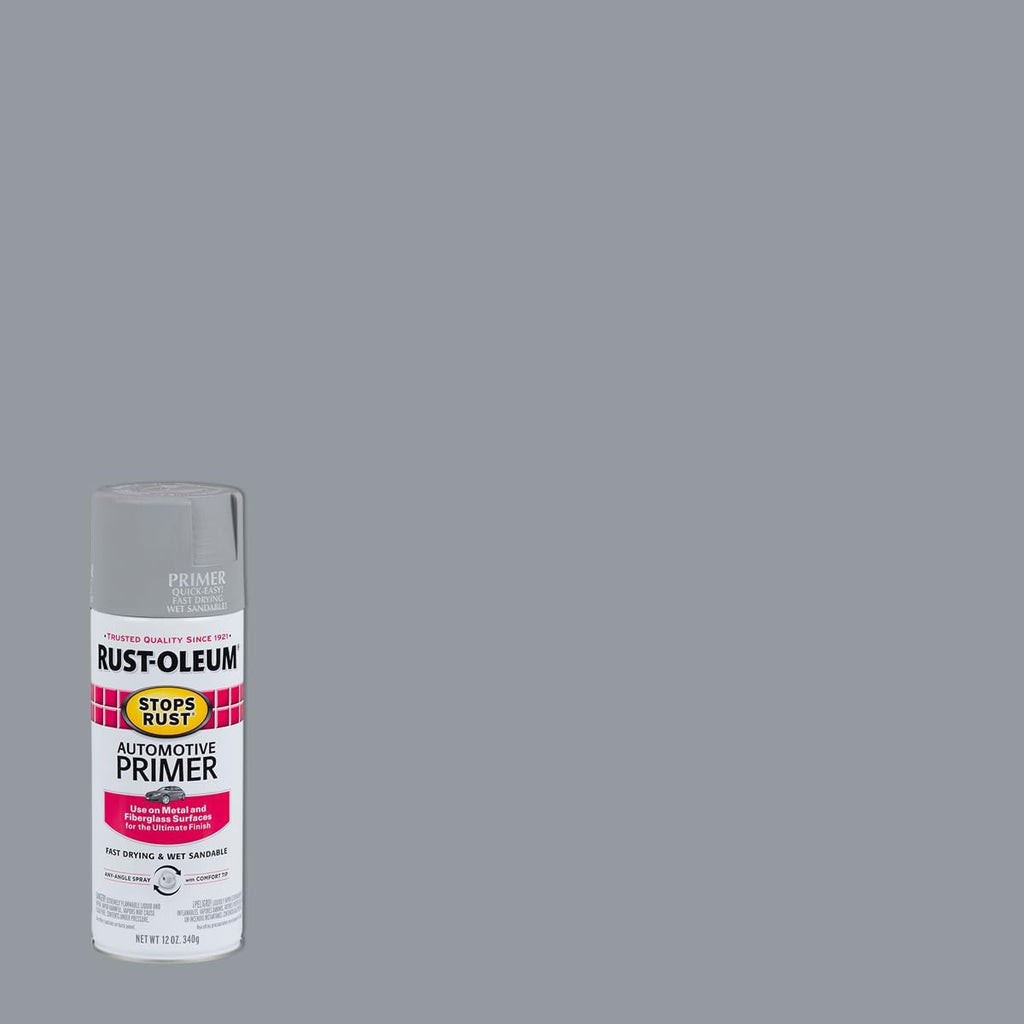 Rust-Oleum 2081830-6PK Stops Rust Automotive Primer Spray, 12 Oz, Flat Light Gray, 6 Pack