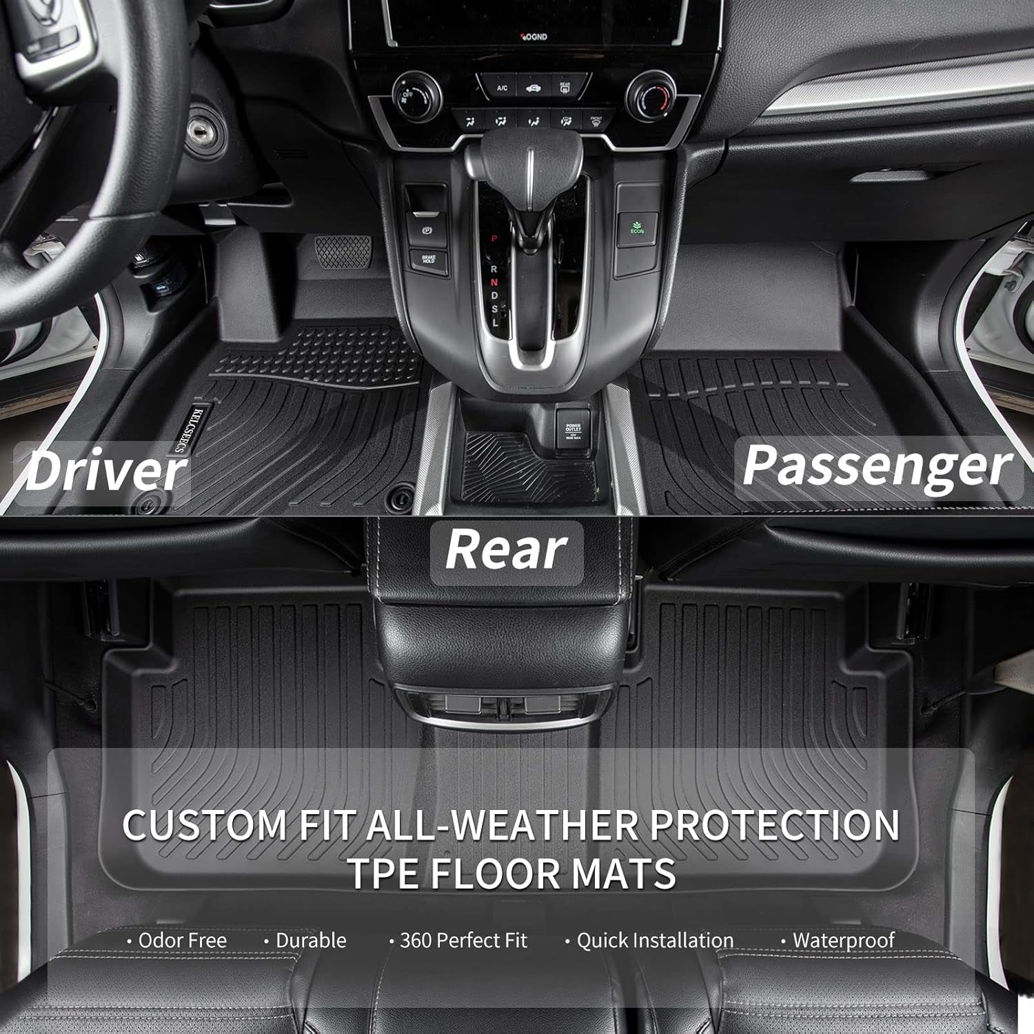KELCSEECS® Floor Mats & Cargo Liner Custom for Acura RDX 2026 2025 2024 2023 2022 2021 2020 2019,All Weather Protection TPE Floor Liners Front& Rear Row Full Set Acura RDX Accessories Black