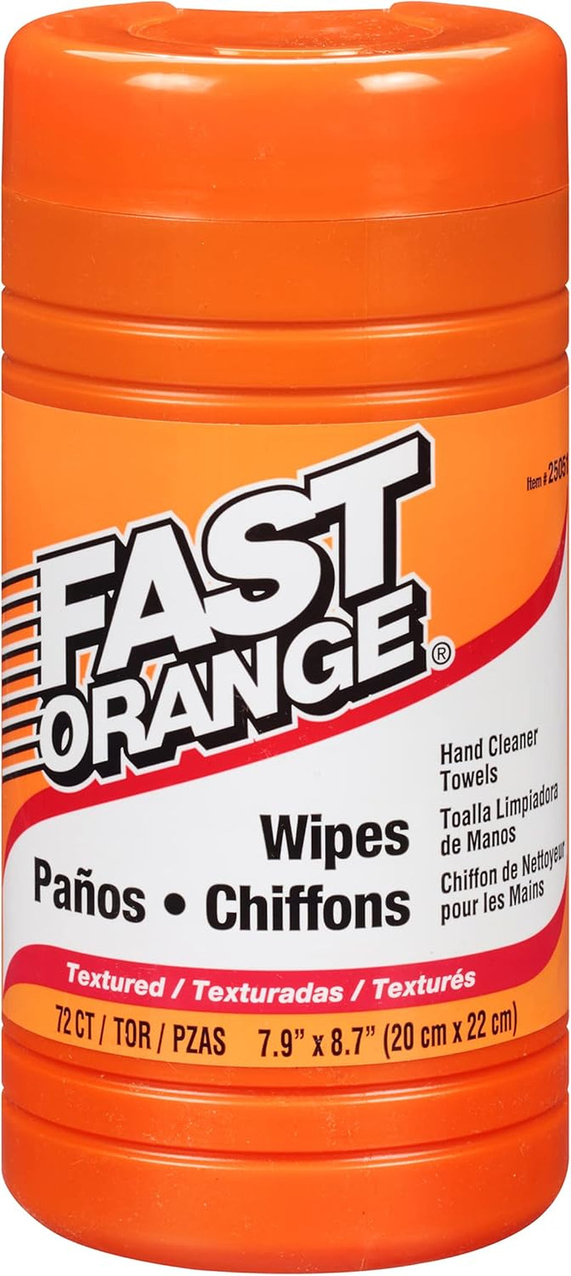 Fast Orange 25050 Hand Cleaner Wipes, Mechanic Wipes for Auto Shop, Heavy Duty Wipes, Removes Grease, Oil, Exhaust Fumes from Hands and Skin, 25 Count