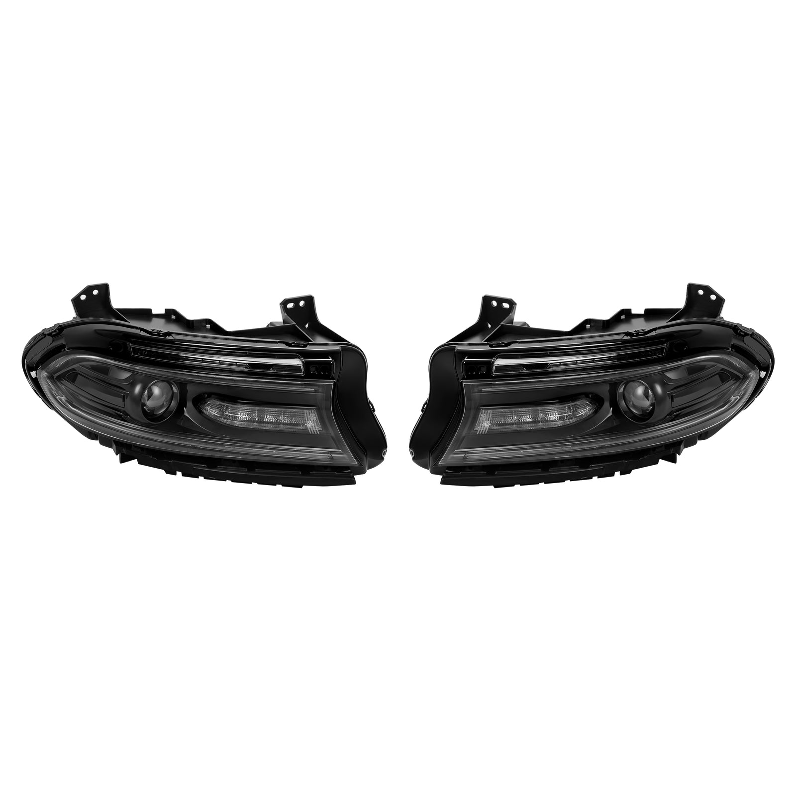 Pair LED DRL Projector Headlights Assemblies for Dodge Charger 2015-2023 LH+RH