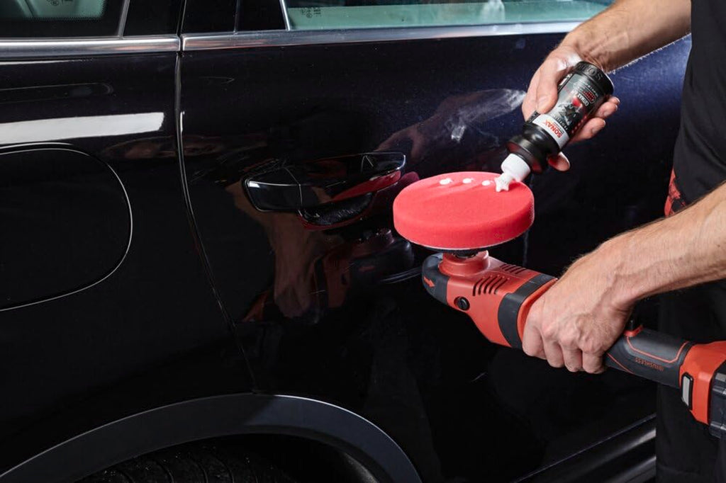 SONAX Cutmax Compound 246141 | High-Abrasive Paint Correction Polish for P1500 Grit Sanding Marks | Silicone-Free, Dust-Free, and Odorless | Long Buffing Cycle for Severe Weathered Paint | 250Ml