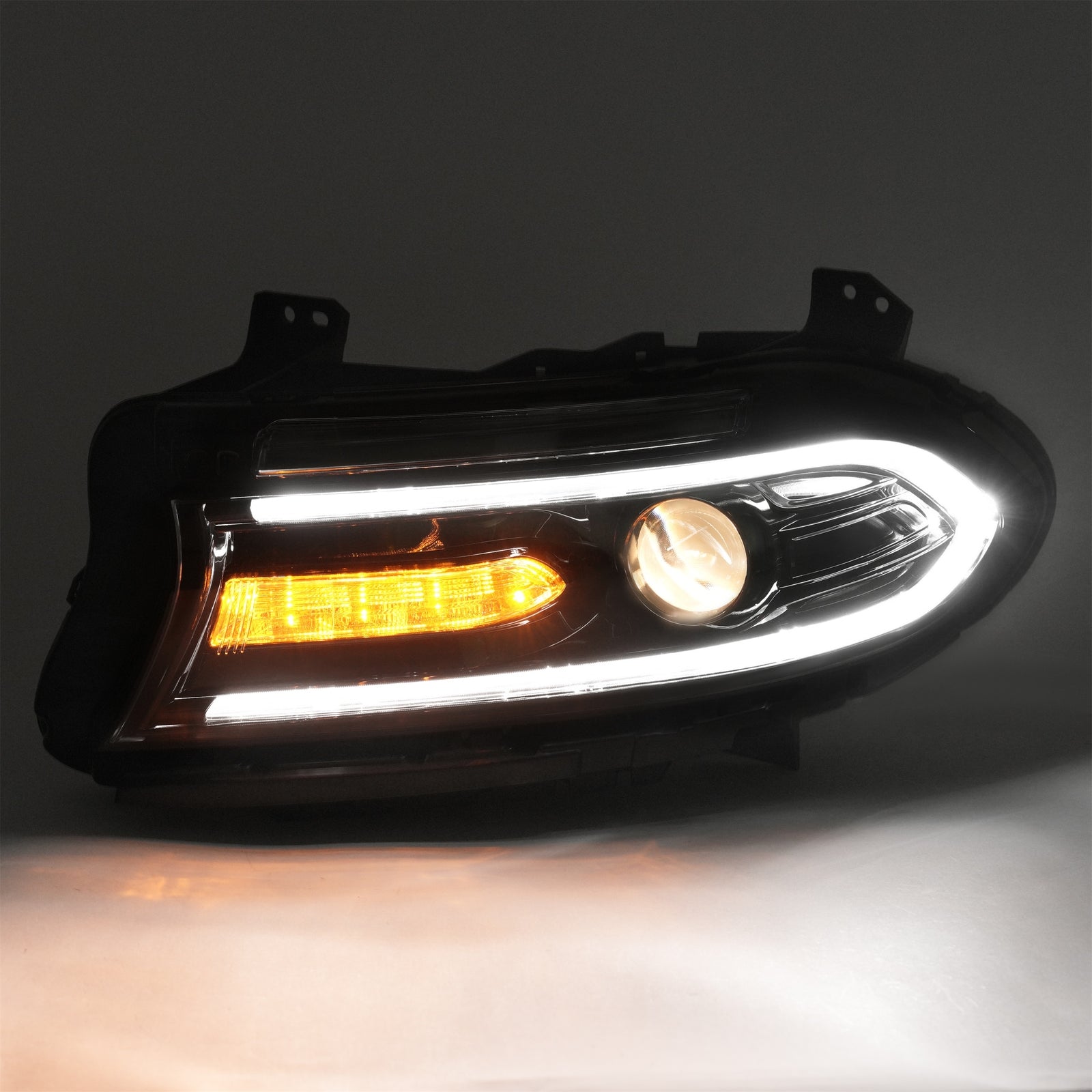 Pair LED DRL Projector Headlights Assemblies for Dodge Charger 2015-2023 LH+RH