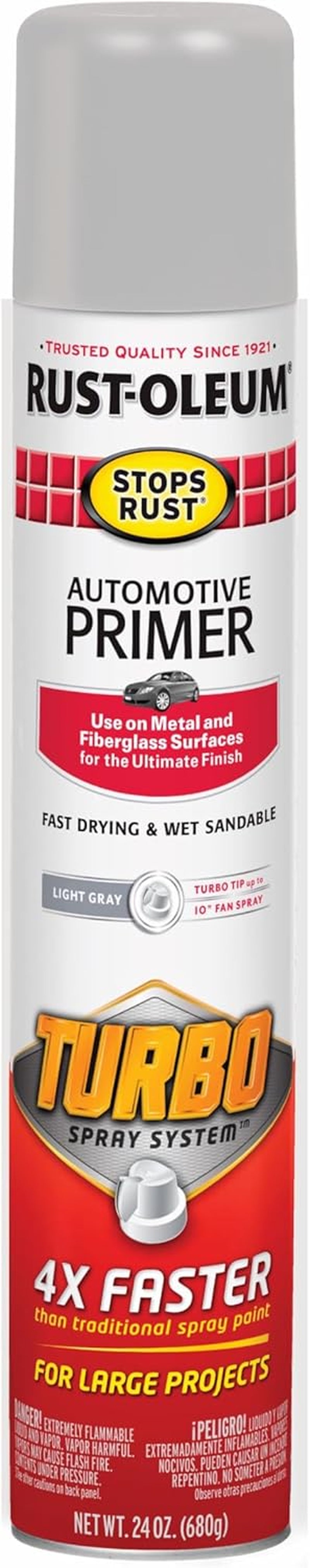 Rust-Oleum 2081830-6PK Stops Rust Automotive Primer Spray, 12 Oz, Flat Light Gray, 6 Pack