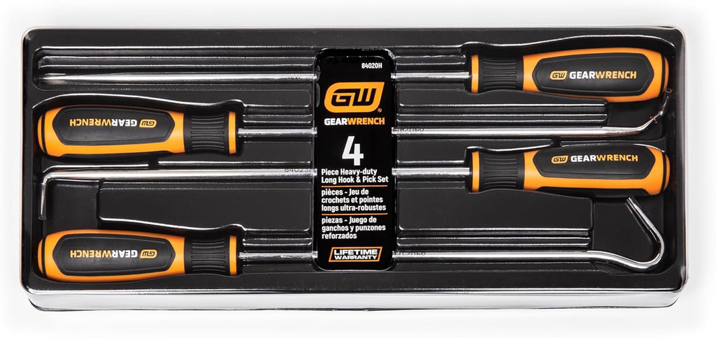 GEARWRENCH 4 Pc. Heavy-Duty Long Hook & Pick Set - 84020H