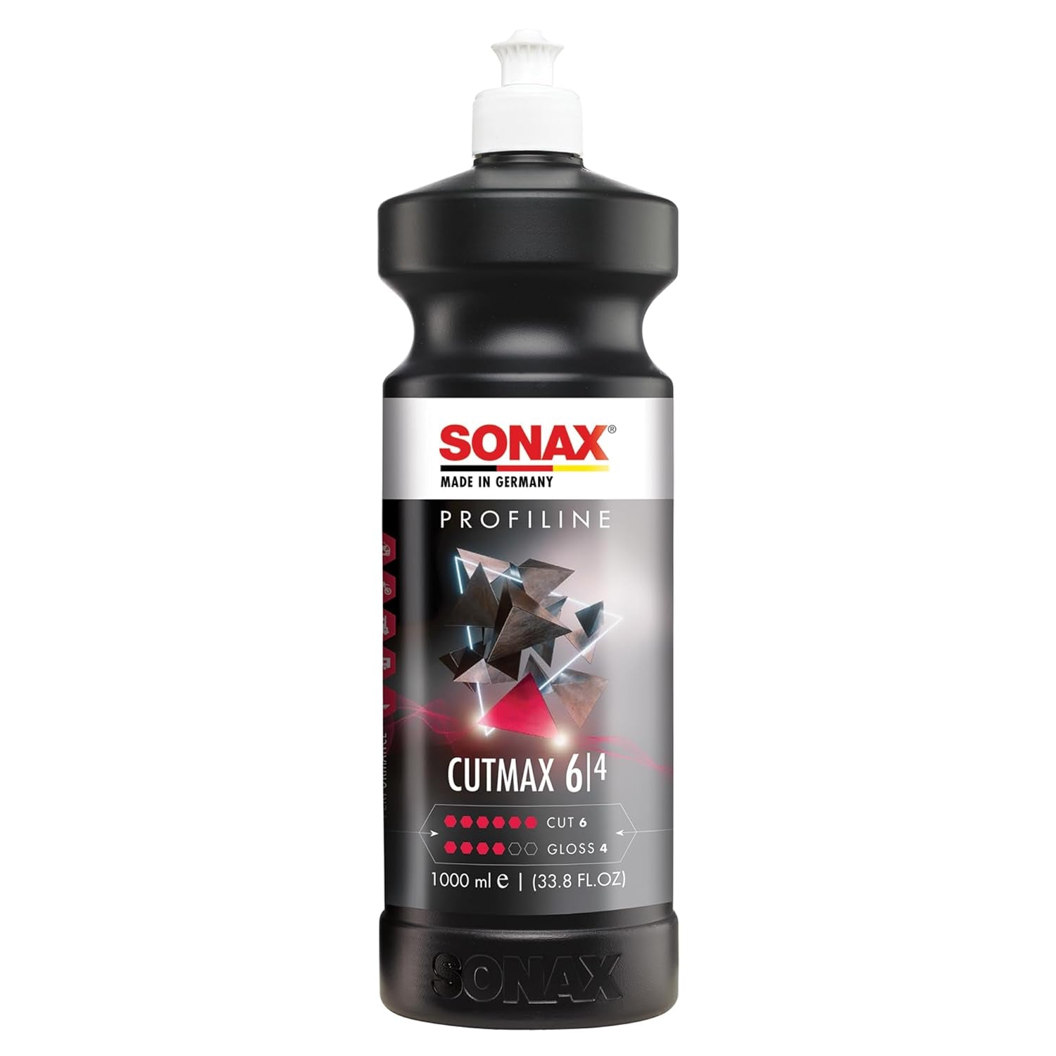SONAX Cutmax Compound 246141 | High-Abrasive Paint Correction Polish for P1500 Grit Sanding Marks | Silicone-Free, Dust-Free, and Odorless | Long Buffing Cycle for Severe Weathered Paint | 250Ml