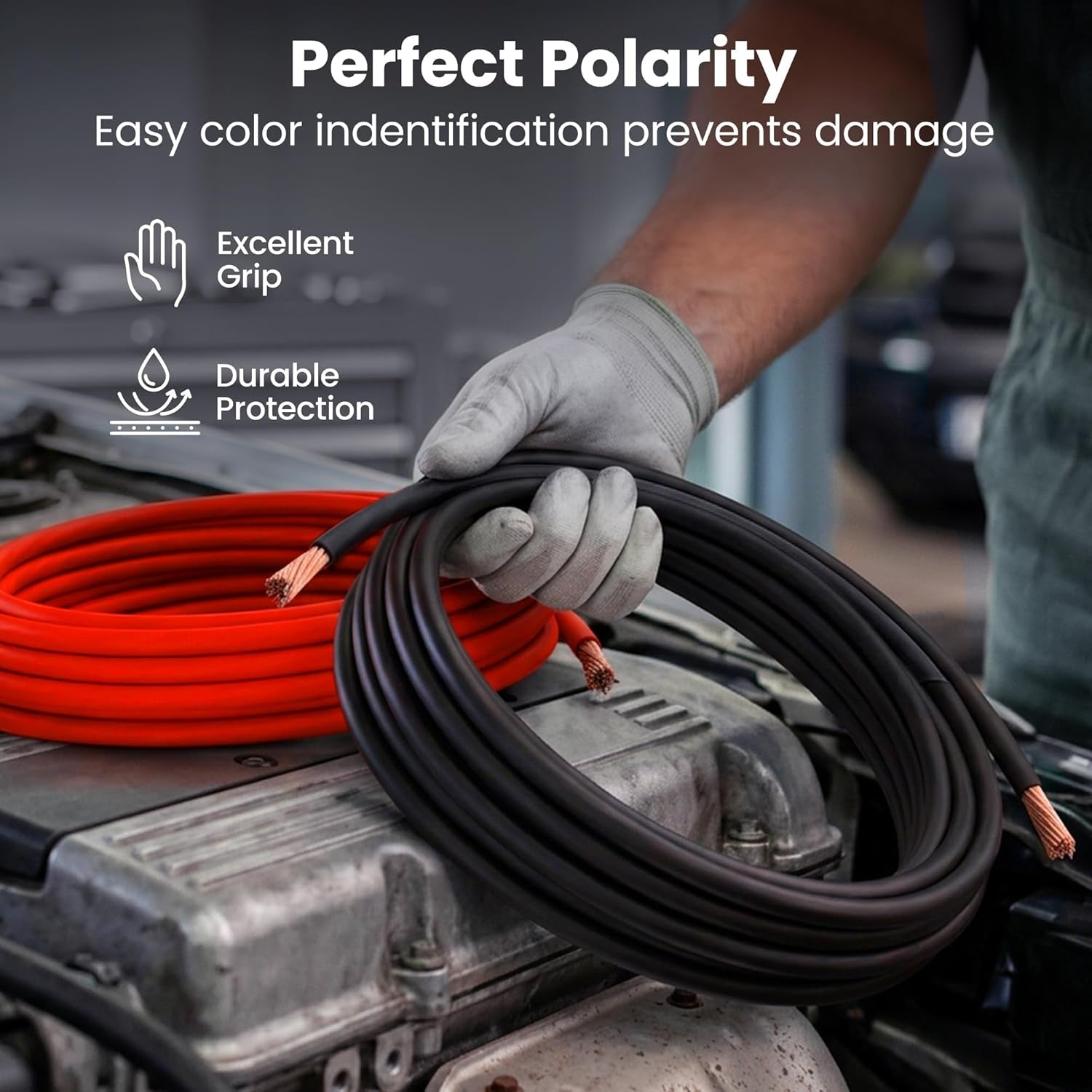 0 Gauge Wire CCA 25 Ft Red, 1/0 AWG Copper Clad Aluminum Ground Wire Battery Cable for Car Audio Amplifier, Subwoofer, Automotive Power & Ground Wiring
