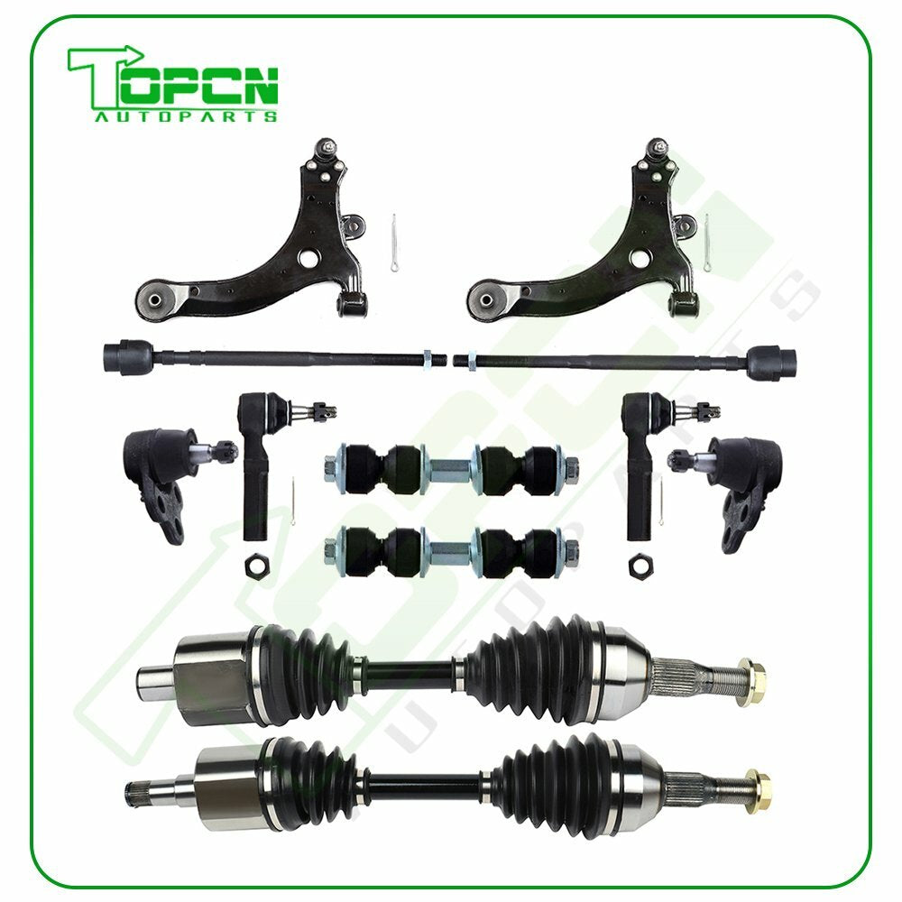 10Pc Front Control Arm and Ball Joint CV Axle Shaft for 2000-11 Chevrolet Impala