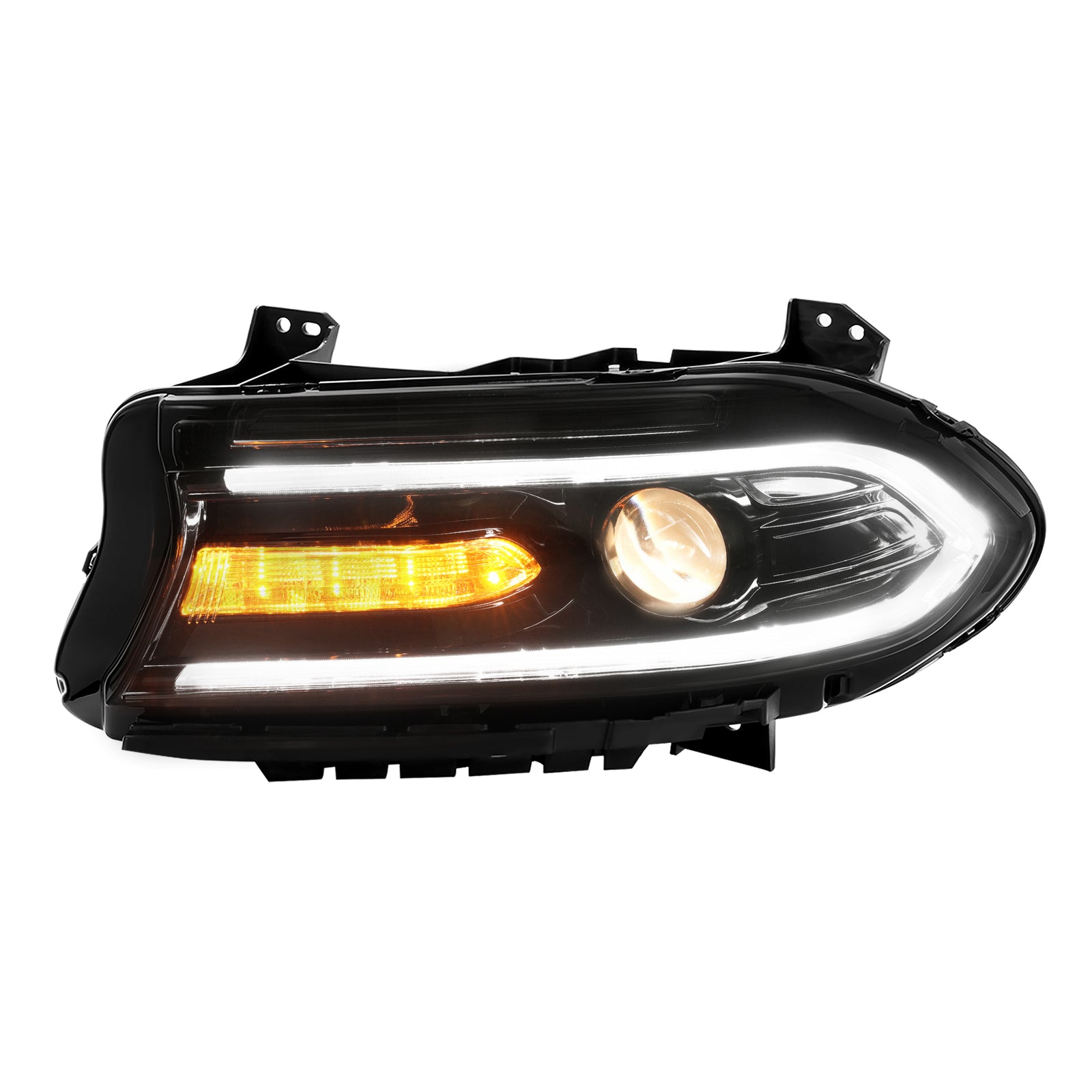 Pair LED DRL Projector Headlights Assemblies for Dodge Charger 2015-2023 LH+RH