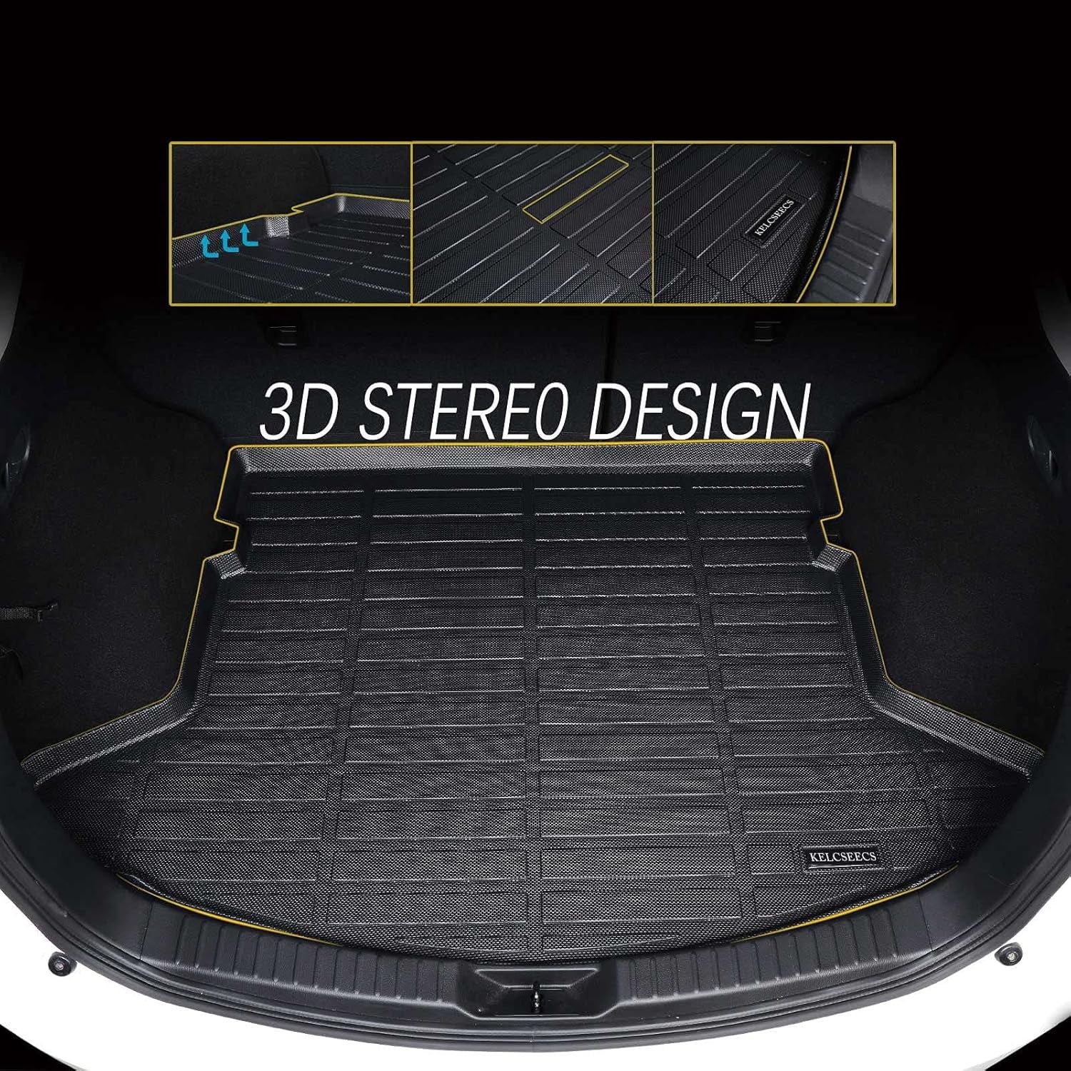 KELCSEECS® Floor Mats & Cargo Liner Custom for Acura RDX 2026 2025 2024 2023 2022 2021 2020 2019,All Weather Protection TPE Floor Liners Front& Rear Row Full Set Acura RDX Accessories Black