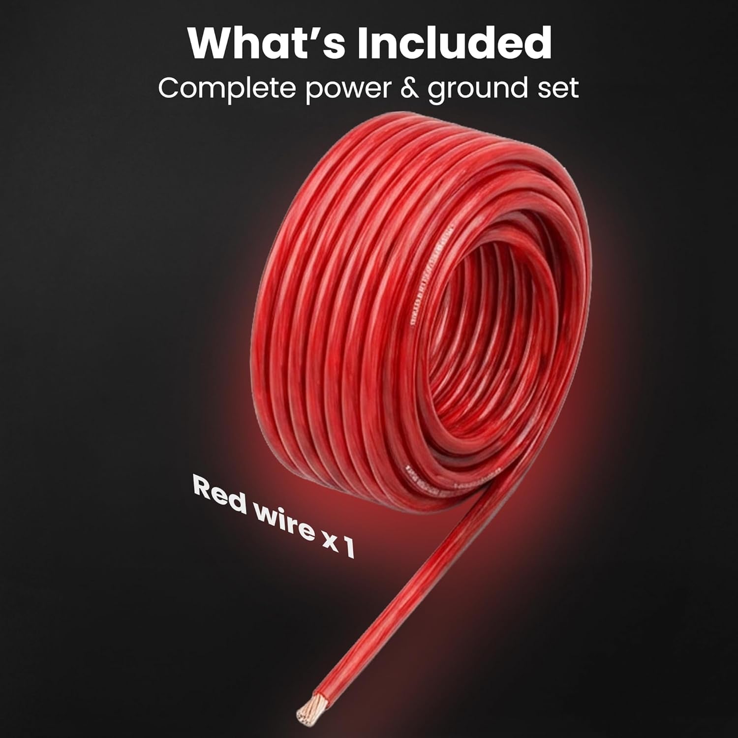 0 Gauge Wire CCA 25 Ft Red, 1/0 AWG Copper Clad Aluminum Ground Wire Battery Cable for Car Audio Amplifier, Subwoofer, Automotive Power & Ground Wiring