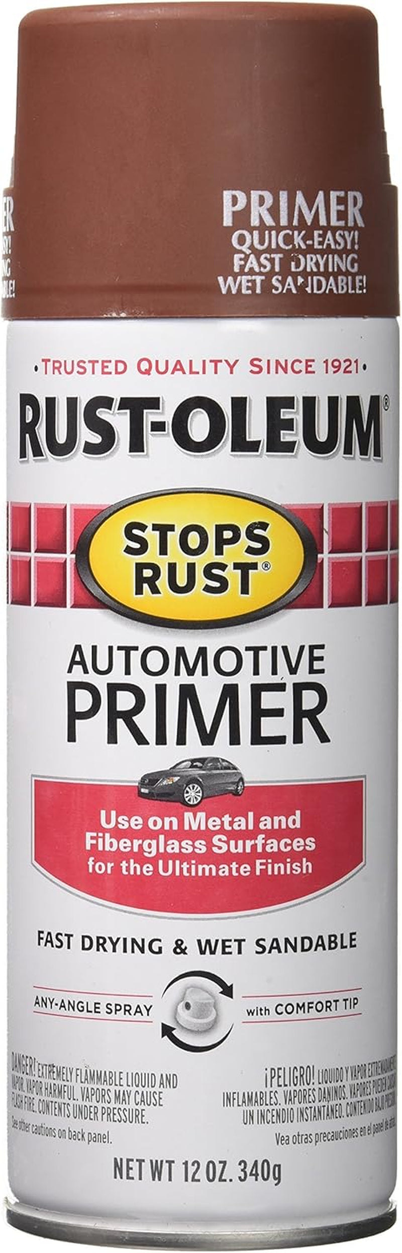 Rust-Oleum 2081830-6PK Stops Rust Automotive Primer Spray, 12 Oz, Flat Light Gray, 6 Pack