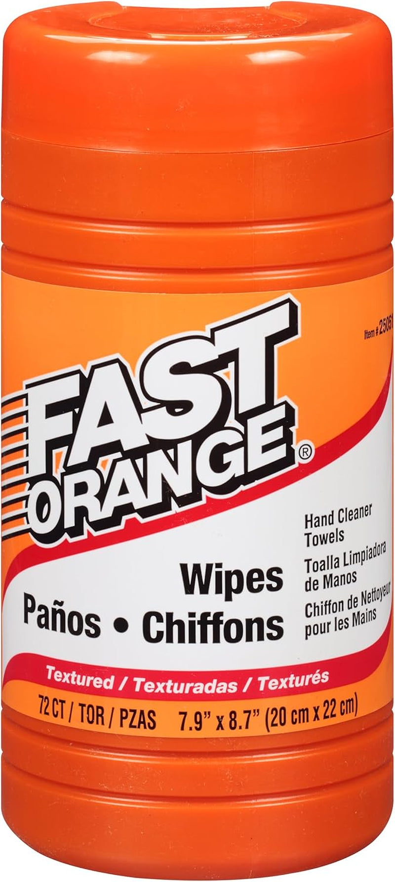 Fast Orange 25050 Hand Cleaner Wipes, Mechanic Wipes for Auto Shop, Heavy Duty Wipes, Removes Grease, Oil, Exhaust Fumes from Hands and Skin, 25 Count
