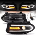 Pair LED DRL Projector Headlights Assemblies for Dodge Charger 2015-2023 LH+RH
