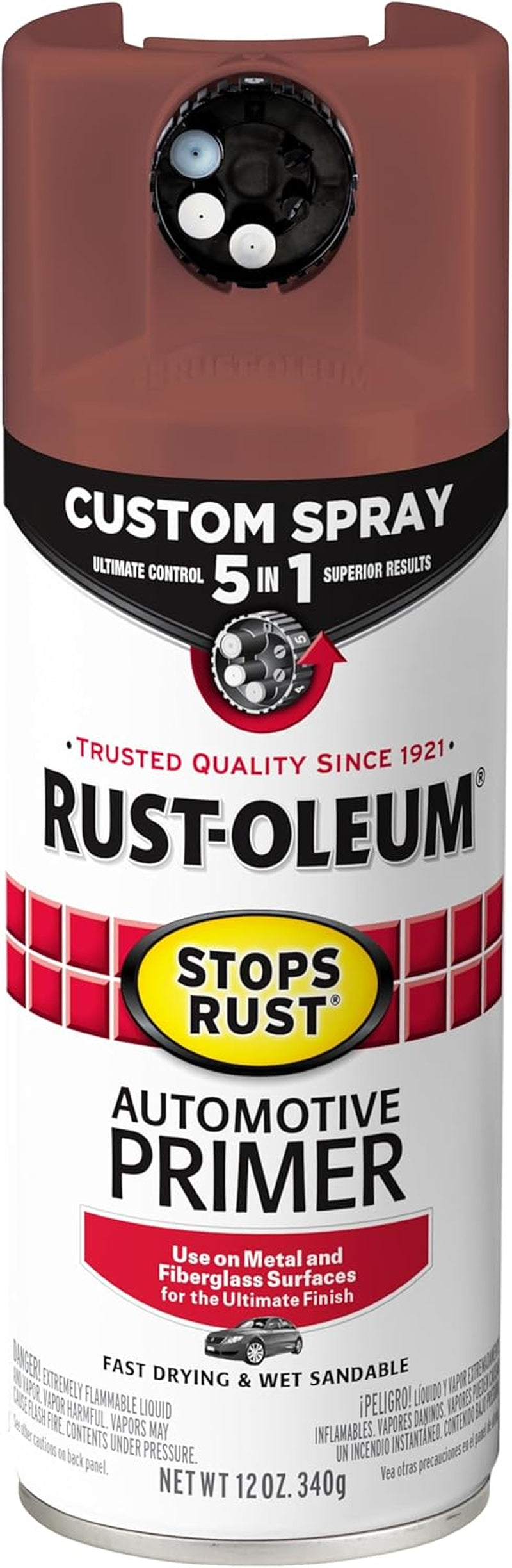 Rust-Oleum 2081830-6PK Stops Rust Automotive Primer Spray, 12 Oz, Flat Light Gray, 6 Pack