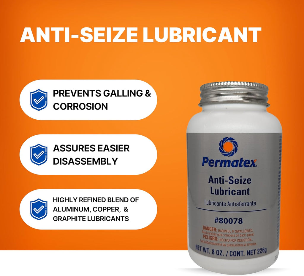 Permatex 80078 Anti-Seize Lubricant, 8 Oz Brush Top Bottle