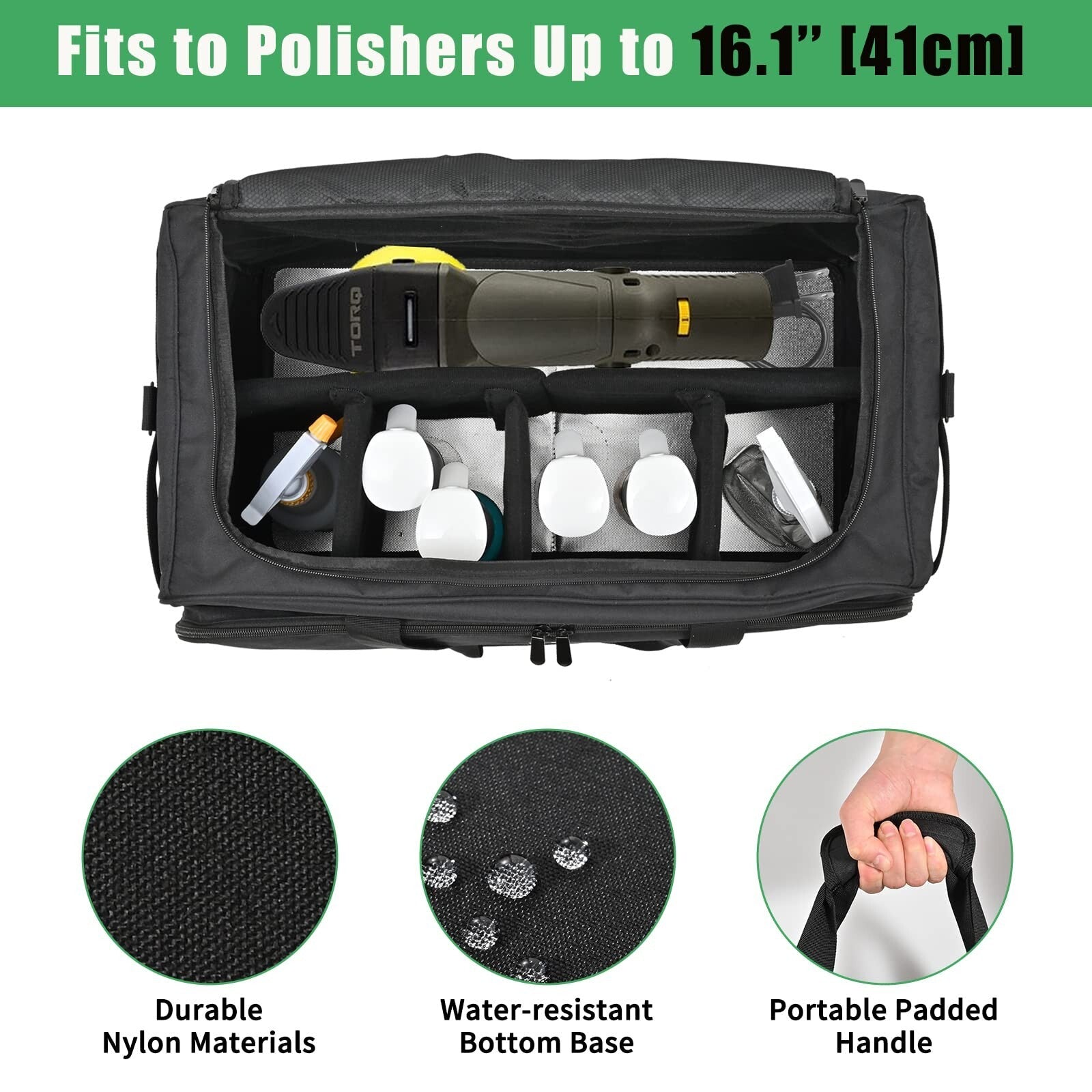Large Car Detailing Bag, Cleaning Caddy for Auto Detailing Supplies, Car Clea...