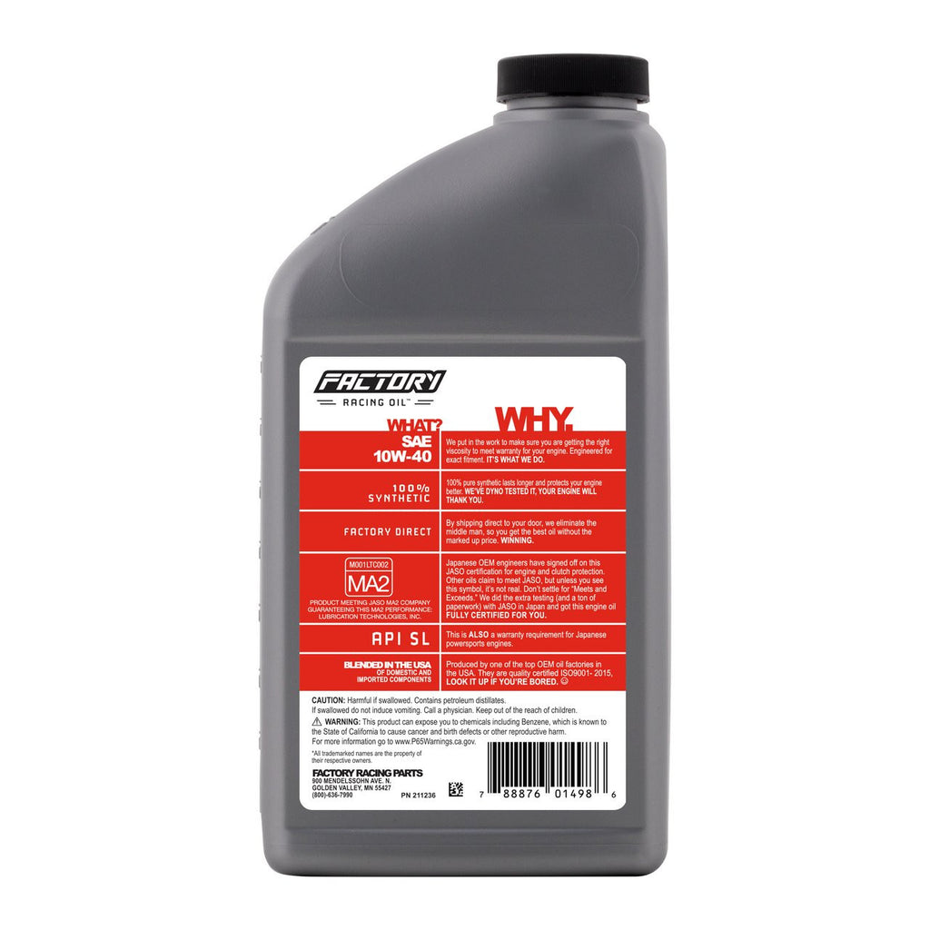 10W-40 Full Synthetic 3 Quart Oil Change Kit For Kawasaki KL650A/C, KL650B Tengai